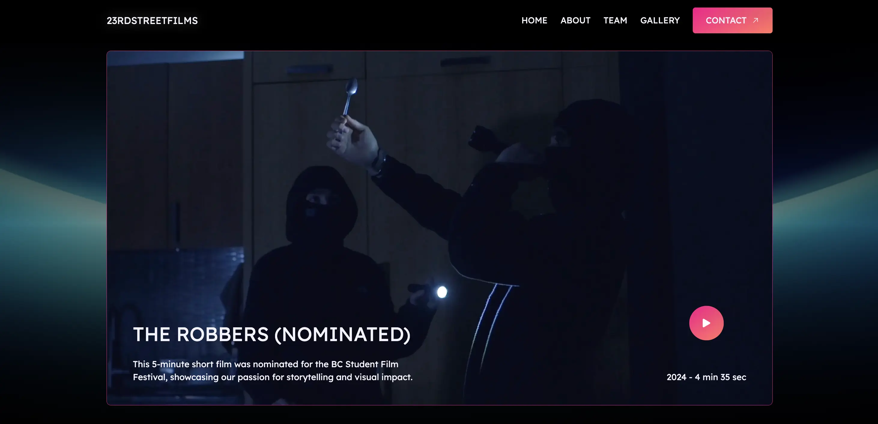 Screenshot of website 23rdStreetFilms which was coded by Ignacio Revello