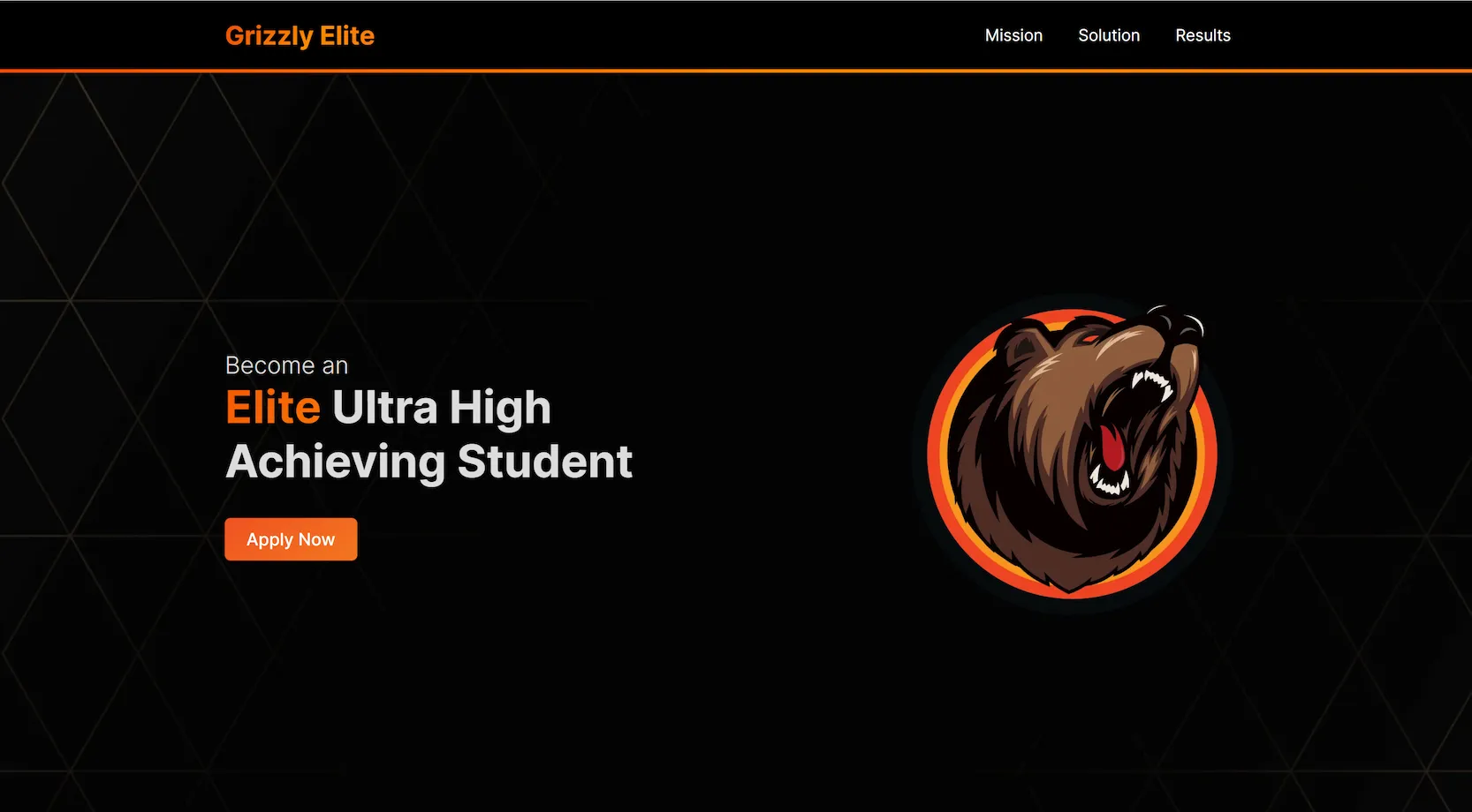 Screenshot of website Grizzly Elite which was coded by Ignacio Revello
