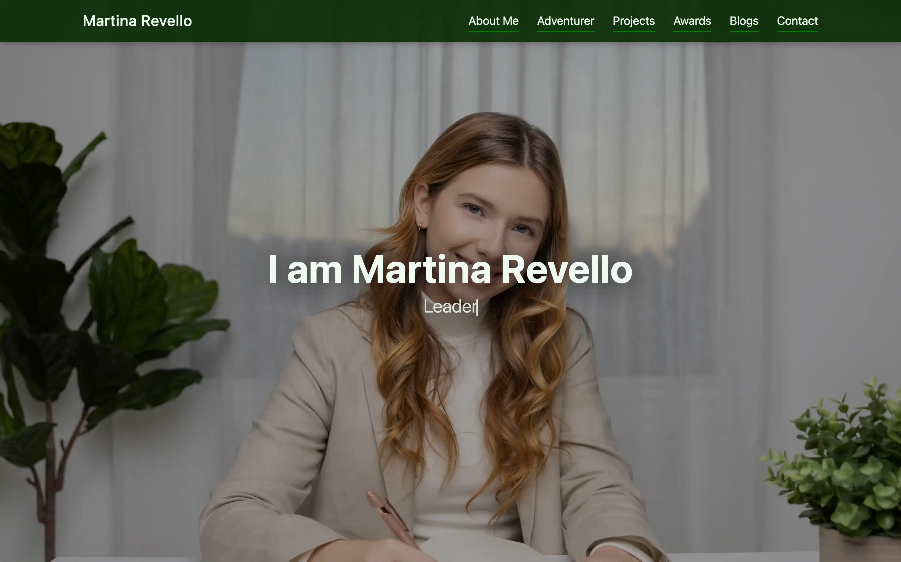 Screenshot of website MartinaRev which was coded by Ignacio Revello